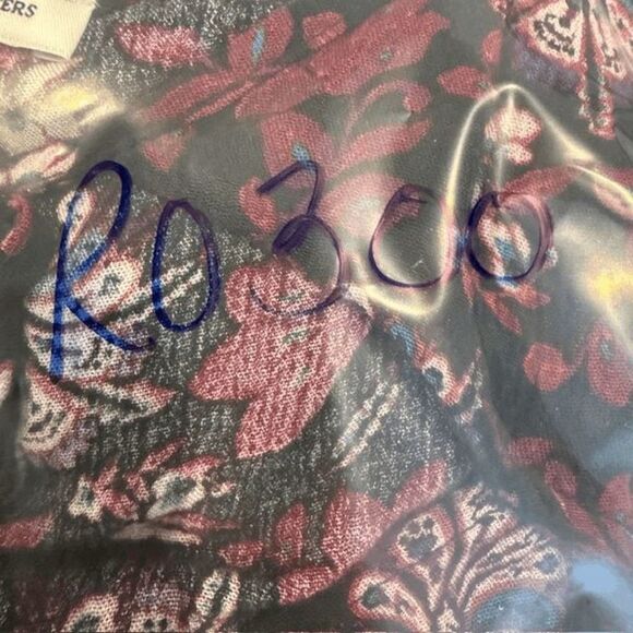 American Eagle Floral Print Mini Dress Black with Purple Tie Front Tassel Medium - Picture 10 of 10